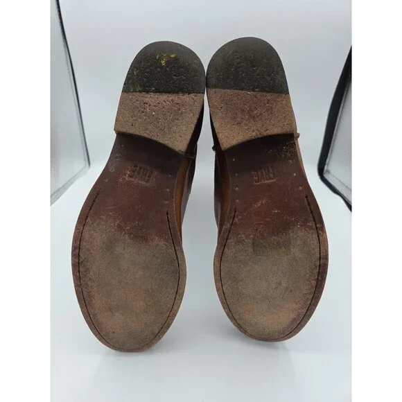 Frye Melissa Seam Riding Boot Cognac Leather Size 10 B 3475445 Riding Boot - Picture 7 of 8